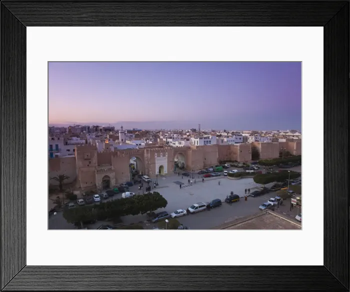 Framed Print : Tunisia, Tunisian Central Coast, Sfax, elevated view of the Medina along Avenue Ali Framed Print : Tunisia, Tunisian Central Coast, Sfax, elevated view of the Medina along Avenue Ali