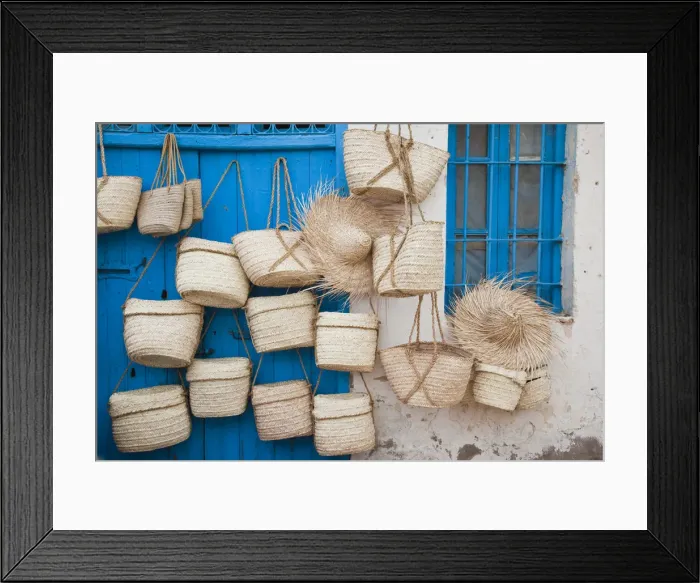 Framed Print : Tunisia, Jerba Island, Midoun, souvenir baskets Framed Print : Tunisia, Jerba Island, Midoun, souvenir baskets