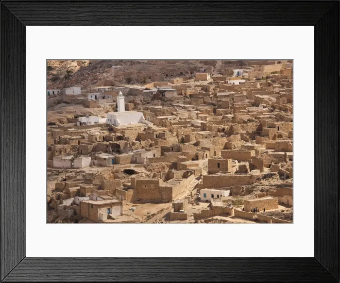 Framed Print : Tunisia, Ksour Area, Toujane, Berber village along Route C 104 Framed Print : Tunisia, Ksour Area, Toujane, Berber village along Route C 104