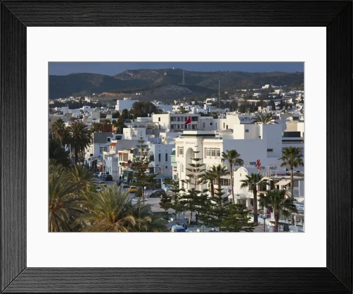 Framed Print : Tunisia, Cap Bon, Hammamet, Avenue de la Republique, elevated view Framed Print : Tunisia, Cap Bon, Hammamet, Avenue de la Republique, elevated view