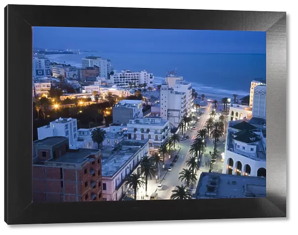 Tunisia, Tunisian Central Coast, Sousse, elevated view of Avenue Habib Bourguiba towards