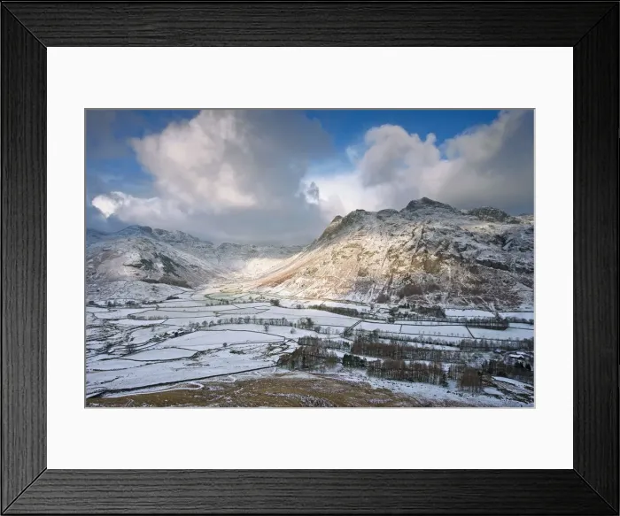 Framed Print : Langdale Pikes from Side Pike, Lake District, Cumbria, England