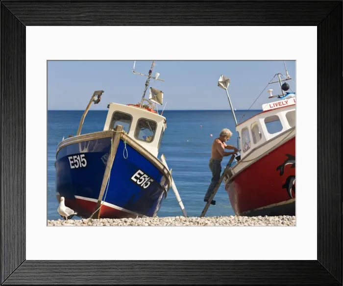 Framed Print : Fishing boats, Beer, Devon, UK Framed Print : Fishing boats, Beer, Devon, UK