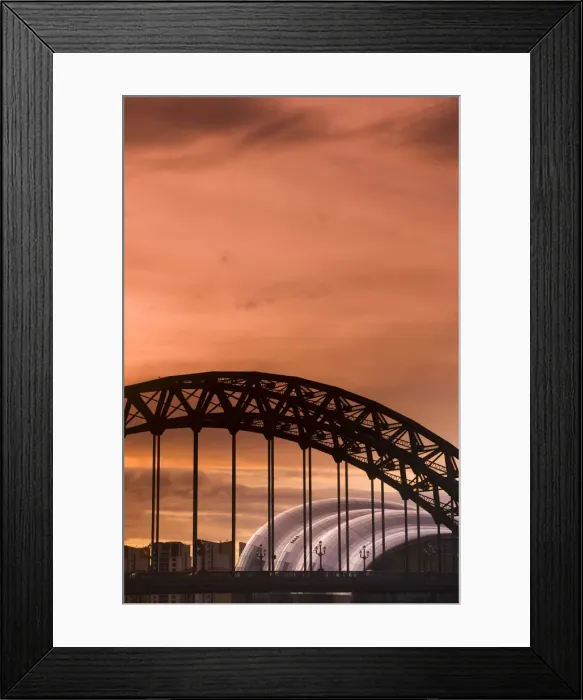 Framed Print : UK, England, Tyne and Wear, Newcastle and Gateshead, The Tyne Bridge and The Sage