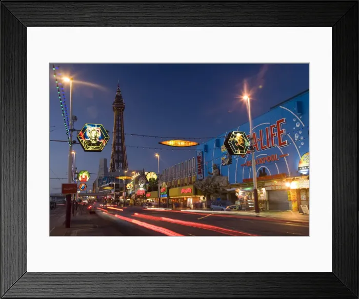 Framed Print : Blackpool Tower & illuminations, Blackpool, Lancashire, England Framed Print : Blackpool Tower & illuminations, Blackpool, Lancashire, England