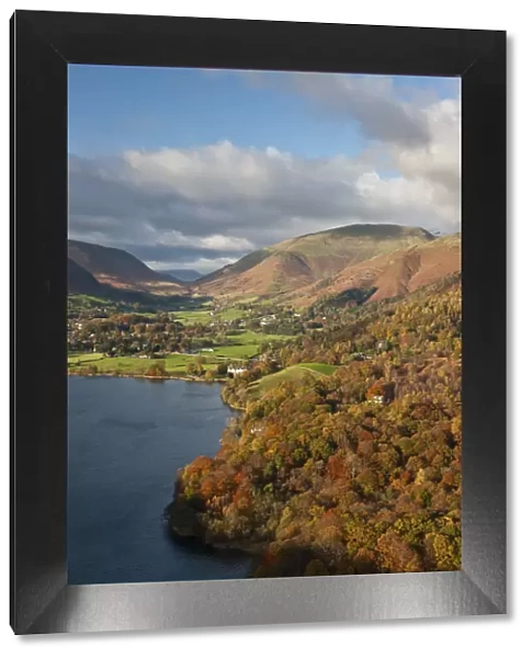 Grasmere lake and village from Loughrigg Fell, Lake District, Cumbria, England