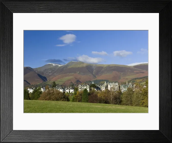 Framed Print : Skiddaw mountain & Victorian hotels, Keswick, Lake District, Cumbria, England Framed Print : Skiddaw mountain & Victorian hotels, Keswick, Lake District, Cumbria, England