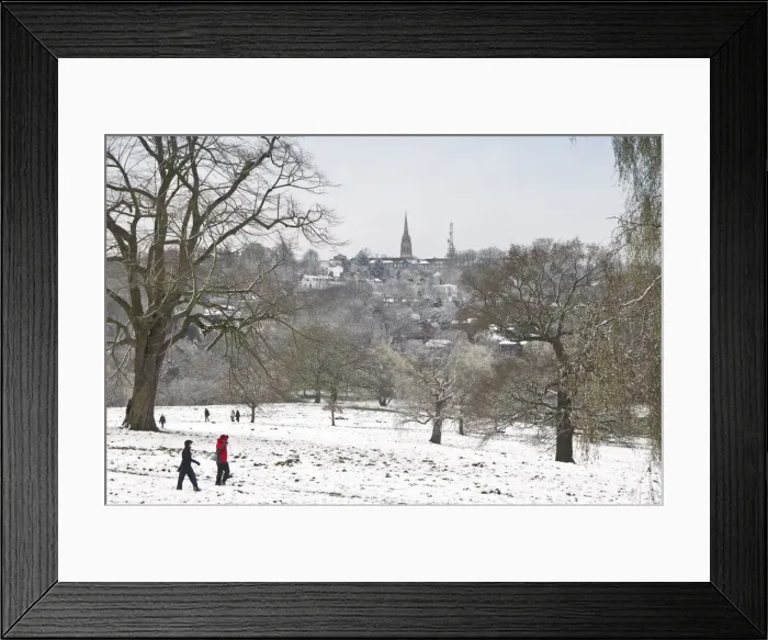 Framed Print : UK, England, London, Hampstead Heath in the snow Framed Print : UK, England, London, Hampstead Heath in the snow