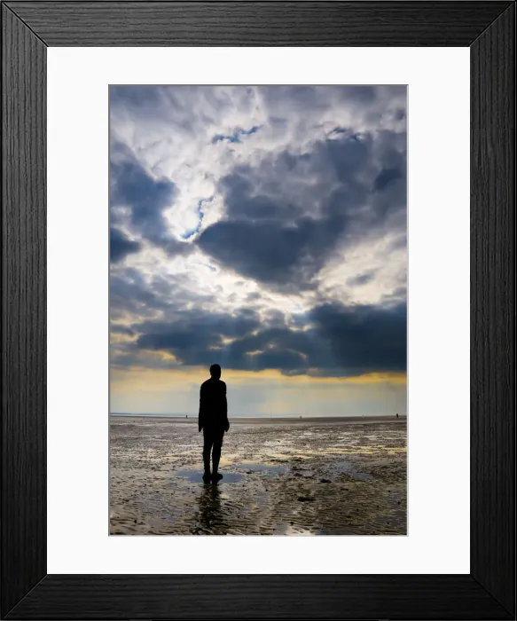 Framed Print : UK, England, Merseyside, Crosby Beach, Anthony Gormleys Another Place Framed Print : UK, England, Merseyside, Crosby Beach, Anthony Gormleys Another Place