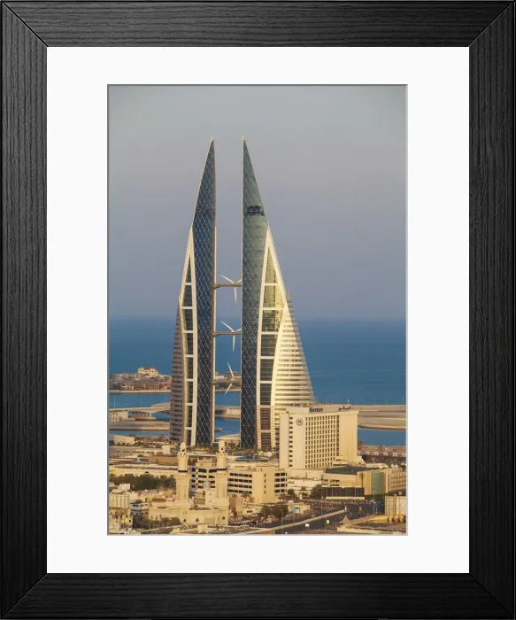 Framed Print : Bahrain, Manama, View of Bahrain World Trade Center Framed Print : Bahrain, Manama, View of Bahrain World Trade Center