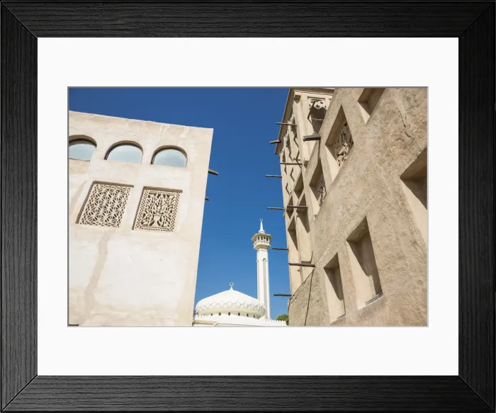 Framed Print : Bastakia Quarter, Bur Dubai, Dubai Creek, Dubai, United Arab Emirates