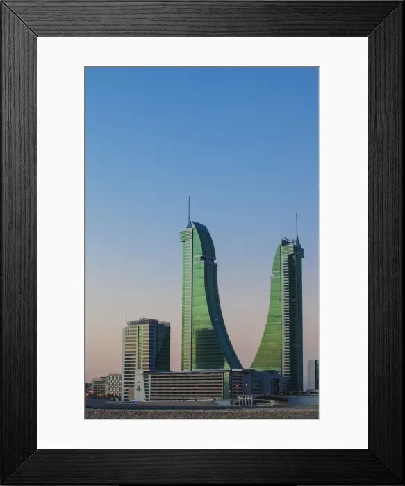 Framed Print : Bahrain, Manama, Bahrain Financial Harbour, Harbour Towers Framed Print : Bahrain, Manama, Bahrain Financial Harbour, Harbour Towers
