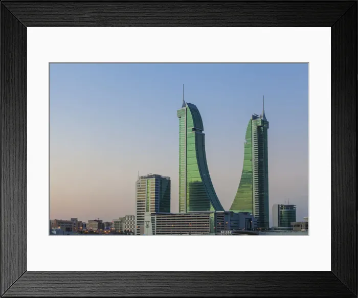 Framed Print : Bahrain, Manama, Bahrain Financial Harbour, Harbour Towers
