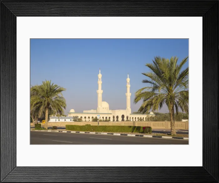 Framed Print : United Arab Emirates, Abu Dhabi, Al Ain, Hilim, Mosque on Al Athar St Framed Print : United Arab Emirates, Abu Dhabi, Al Ain, Hilim, Mosque on Al Athar St