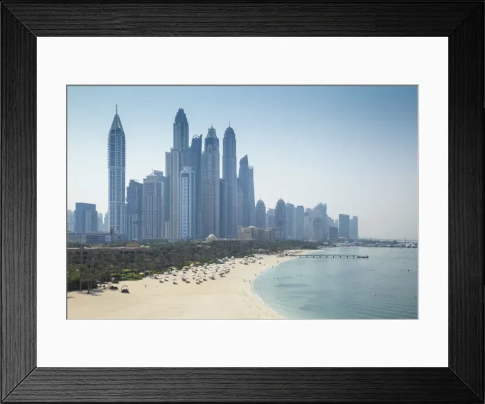Framed Print : United Arab Emirates, Dubai, Beach at Dubai Internet City and skyline Framed Print : United Arab Emirates, Dubai, Beach at Dubai Internet City and skyline