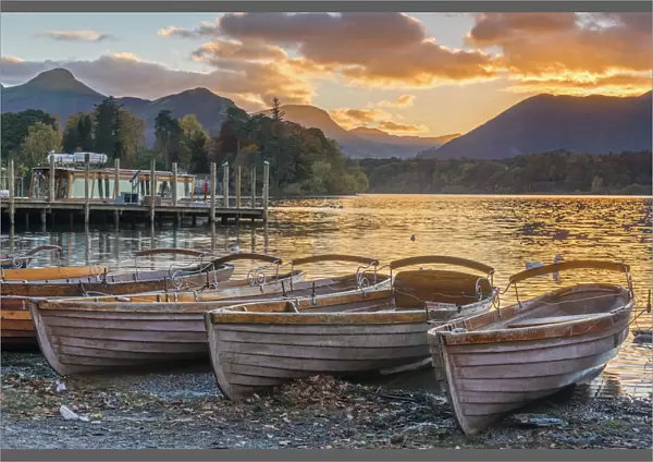 UK, England, Cumbria, Lake District, Derwentwater, Keswick, Rowing Boats for hire