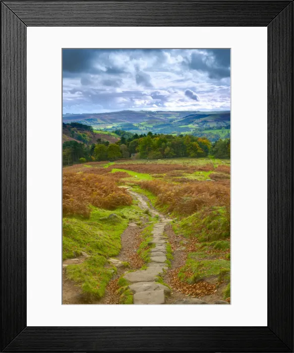 Framed Print : UK, England, Derbyshire, Peak District National Park, from Stanage Edge Framed Print : UK, England, Derbyshire, Peak District National Park, from Stanage Edge