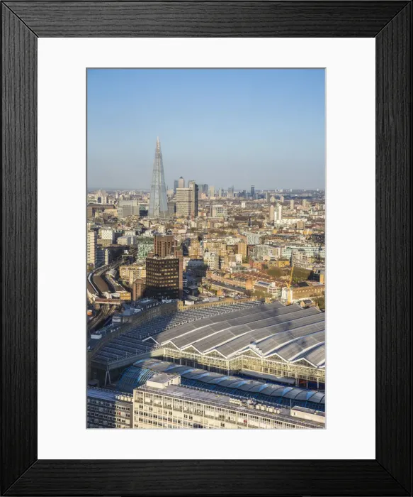 Framed Print : Waterloo stattion & The Shard in the London skyline, England, UK Framed Print : Waterloo stattion & The Shard in the London skyline, England, UK