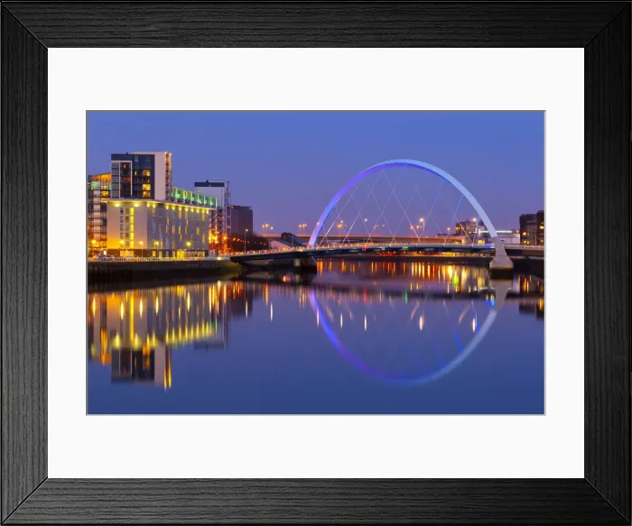 Framed Print : UK, Scotland, Glasgow, River Clyde and the Clyde Arc, nicknamed the Squinty Bridge Framed Print : UK, Scotland, Glasgow, River Clyde and the Clyde Arc, nicknamed the Squinty Bridge