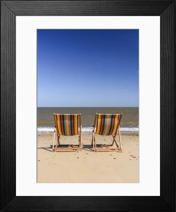Framed Print : UK, England, Suffolk, Southwold, Southwold Beach, Deckchairs Framed Print : UK, England, Suffolk, Southwold, Southwold Beach, Deckchairs