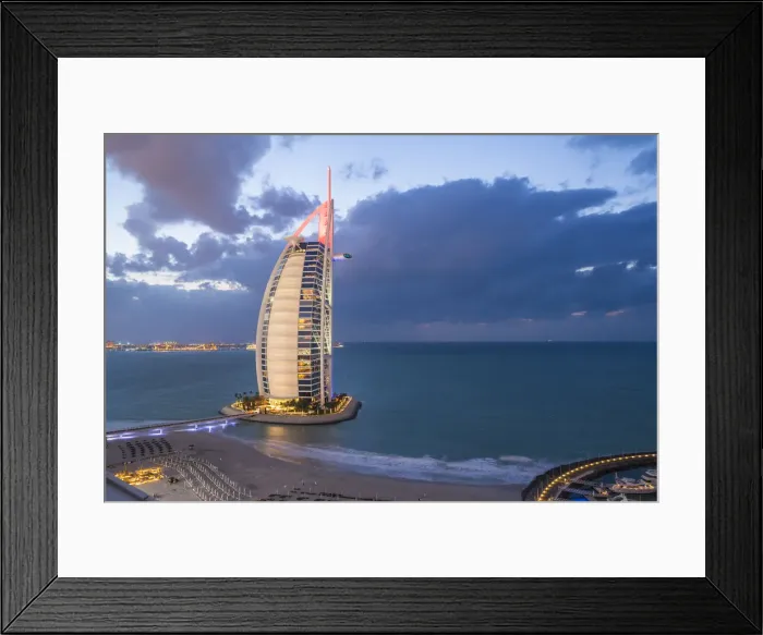 Framed Print : Jumeirah Beach, Burj Al Arab Hotel, Dubai, United Arab Emirates, Middle East