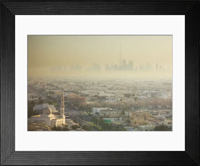 Framed Print : Burj Khalifa and mosque, Dubai, United Arab Emirates Framed Print : Burj Khalifa and mosque, Dubai, United Arab Emirates