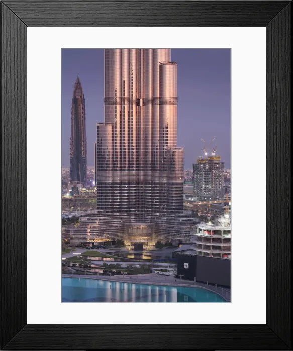 Framed Print : UAE, Dubai, Downtown Dubai, Burj Khalifa, worlds tallest building as of 2016