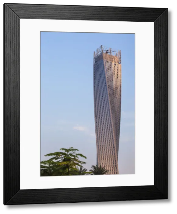 Framed Print : United Arab Emirates, Dubai, Dubai marina, Cayan Tower, known as Infinity Tower before Framed Print : United Arab Emirates, Dubai, Dubai marina, Cayan Tower, known as Infinity Tower before