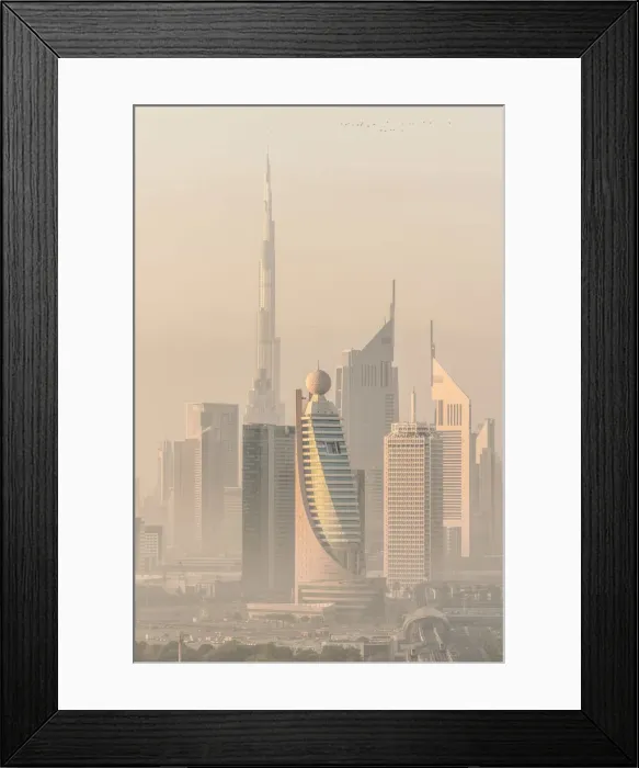 Framed Print : Early morning view of downtown Dubai skyline, United Arab Emirates, U. A. E Framed Print : Early morning view of downtown Dubai skyline, United Arab Emirates, U. A. E