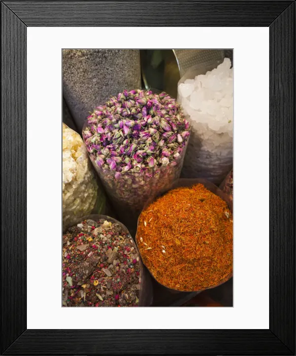 Framed Print : UAE, Dubai, Deira, Spice Souk, Arabic spices Framed Print : UAE, Dubai, Deira, Spice Souk, Arabic spices