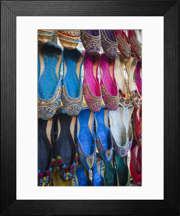 Framed Print : UAE, Dubai, Deira, souvenir traditional slippers Framed Print : UAE, Dubai, Deira, souvenir traditional slippers