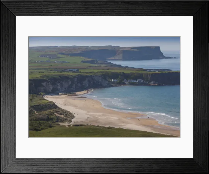 Framed Print : UK, Northern Ireland, County Antrim, Portbradden, elevated village view on White Park Bay Framed Print : UK, Northern Ireland, County Antrim, Portbradden, elevated village view on White Park Bay