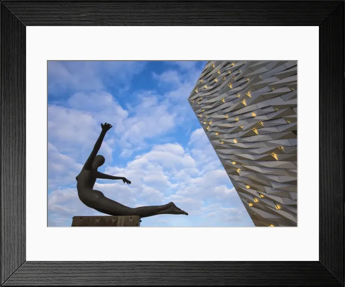 Framed Print : United Kingdom, Northern Ireland, Belfast, View of the Titanic Belfast museum