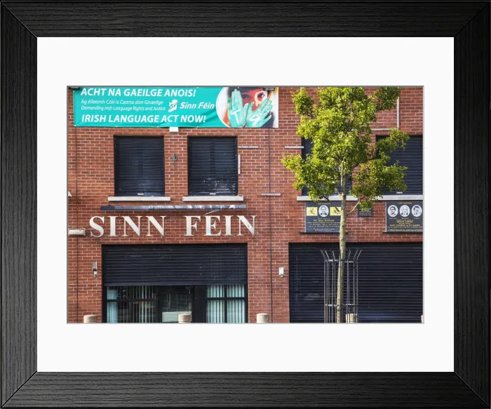 Framed Print : United Kingdom, Northern Ireland, Belfast, Falls Road, Sinn Fein building Framed Print : United Kingdom, Northern Ireland, Belfast, Falls Road, Sinn Fein building
