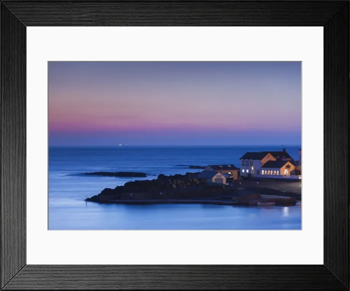 Framed Print : UK, Northern Ireland, County Antrim, Portballintrae, port view, dusk Framed Print : UK, Northern Ireland, County Antrim, Portballintrae, port view, dusk