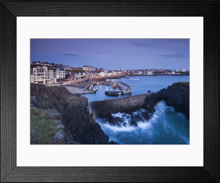 Framed Print : UK, Northern Ireland, County Londonderry, Portstewart, port view, dusk Framed Print : UK, Northern Ireland, County Londonderry, Portstewart, port view, dusk