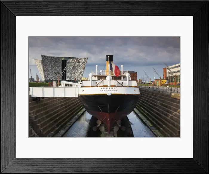 Framed Print : UK, Northern Ireland, Belfast, Belfast Docklands, Titanic Belfast Museum, and SS Normandie Framed Print : UK, Northern Ireland, Belfast, Belfast Docklands, Titanic Belfast Museum, and SS Normandie