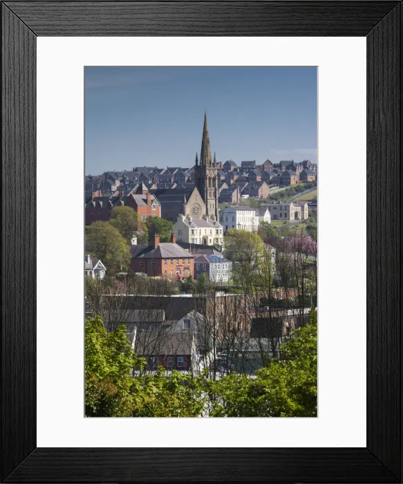 Framed Print : UK, Northern Ireland, County Down, Downpatrick, elevated town view Framed Print : UK, Northern Ireland, County Down, Downpatrick, elevated town view