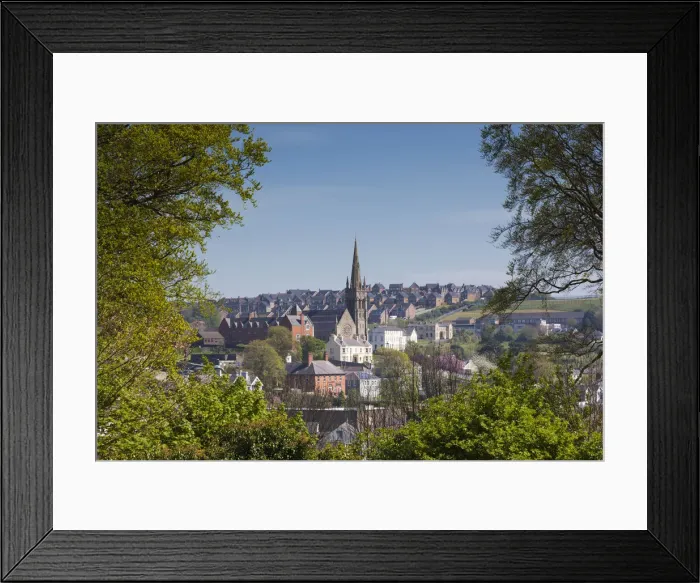 Framed Print : UK, Northern Ireland, County Down, Downpatrick, elevated town view Framed Print : UK, Northern Ireland, County Down, Downpatrick, elevated town view