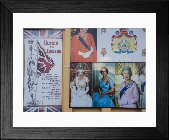 Framed Print : UK, Northern Ireland, Belfast, Falls Road, Unionist pro-British murals along Shankill