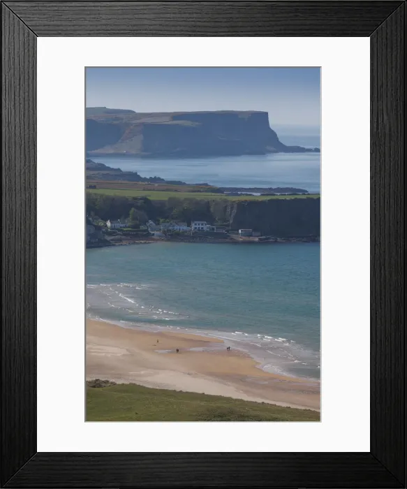 Framed Print : UK, Northern Ireland, County Antrim, Portbradden, elevated village view on White Park Bay Framed Print : UK, Northern Ireland, County Antrim, Portbradden, elevated village view on White Park Bay