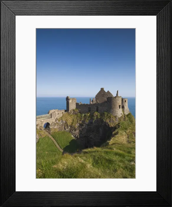 Framed Print : UK, Northern Ireland, County Antrim, Bushmills, Dunluce Castle ruins