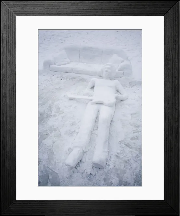Framed Print : Snow Sculpture, London, England, UK