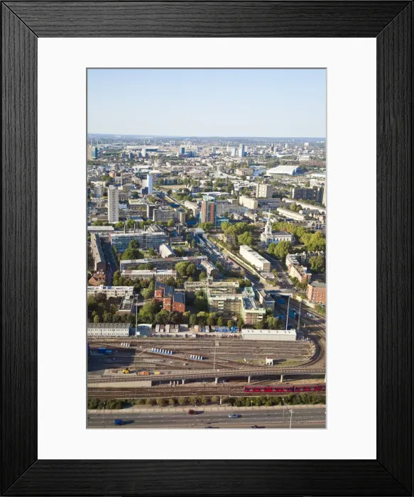 Framed Print : England, London, London skyline towards Stratford and the Olympic stadium