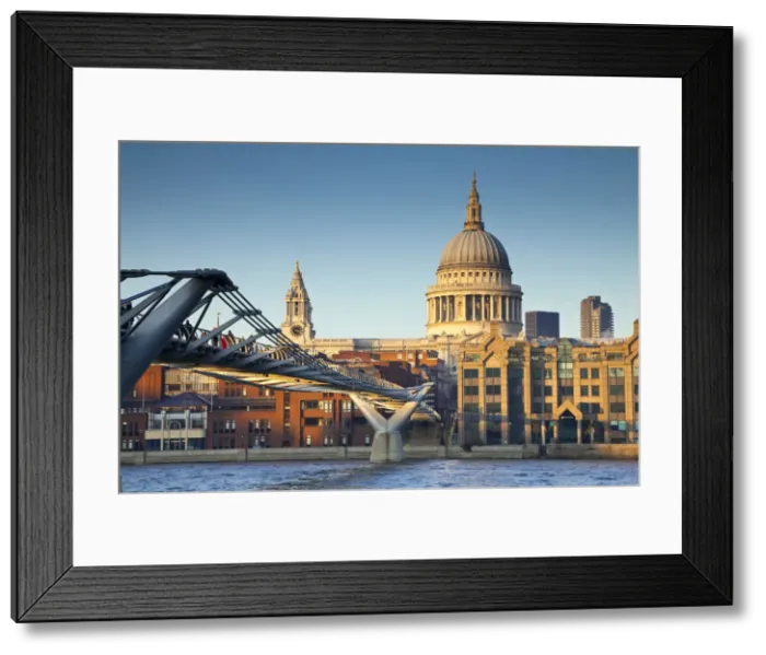Framed Print : Millennium Bridge & St. Pauls Cathedral, London, England Framed Print : Millennium Bridge & St. Pauls Cathedral, London, England