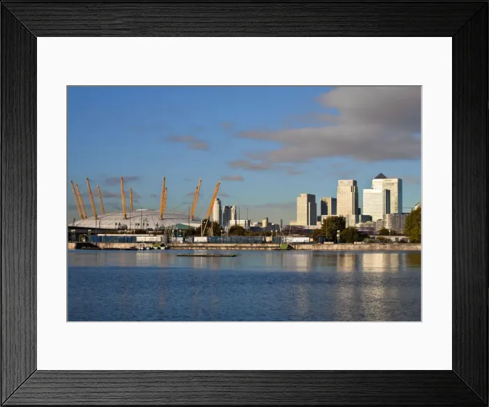 Framed Print : England, London, Newham, Royal Victoria Docks, Red double decker bus travelling past Framed Print : England, London, Newham, Royal Victoria Docks, Red double decker bus travelling past