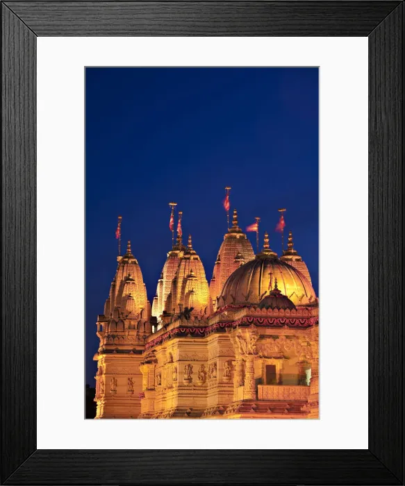 Framed Print : England, London, Neasden, Shri Swaminarayan Mandir Temple illuminated for Hindu Festival Framed Print : England, London, Neasden, Shri Swaminarayan Mandir Temple illuminated for Hindu Festival