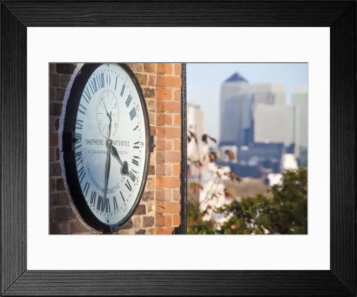 Framed Print : England, London, Greenwich, Royal Observatory, The Shepherd 24 hour gate clock with Framed Print : England, London, Greenwich, Royal Observatory, The Shepherd 24 hour gate clock with