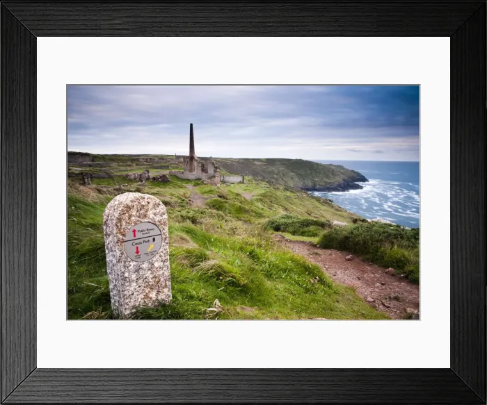 Framed Print : UK, Cornwall, 20th Century crusher above Botallack Mine from South West Coastal Path Framed Print : UK, Cornwall, 20th Century crusher above Botallack Mine from South West Coastal Path