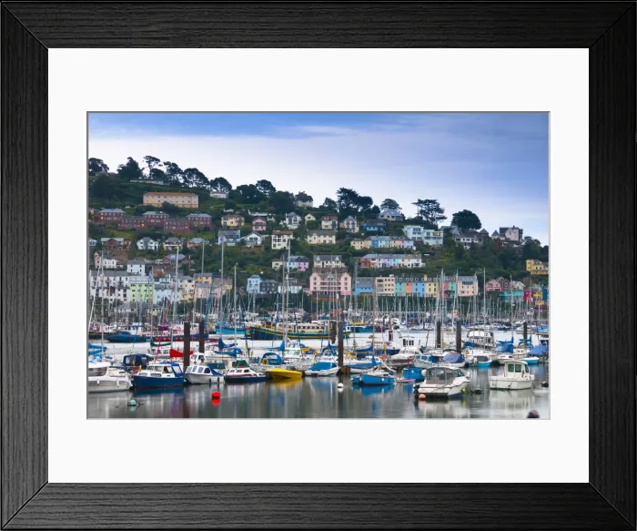 Framed Print : UK, Devon, Kingswear from Dartmouth, River Dart